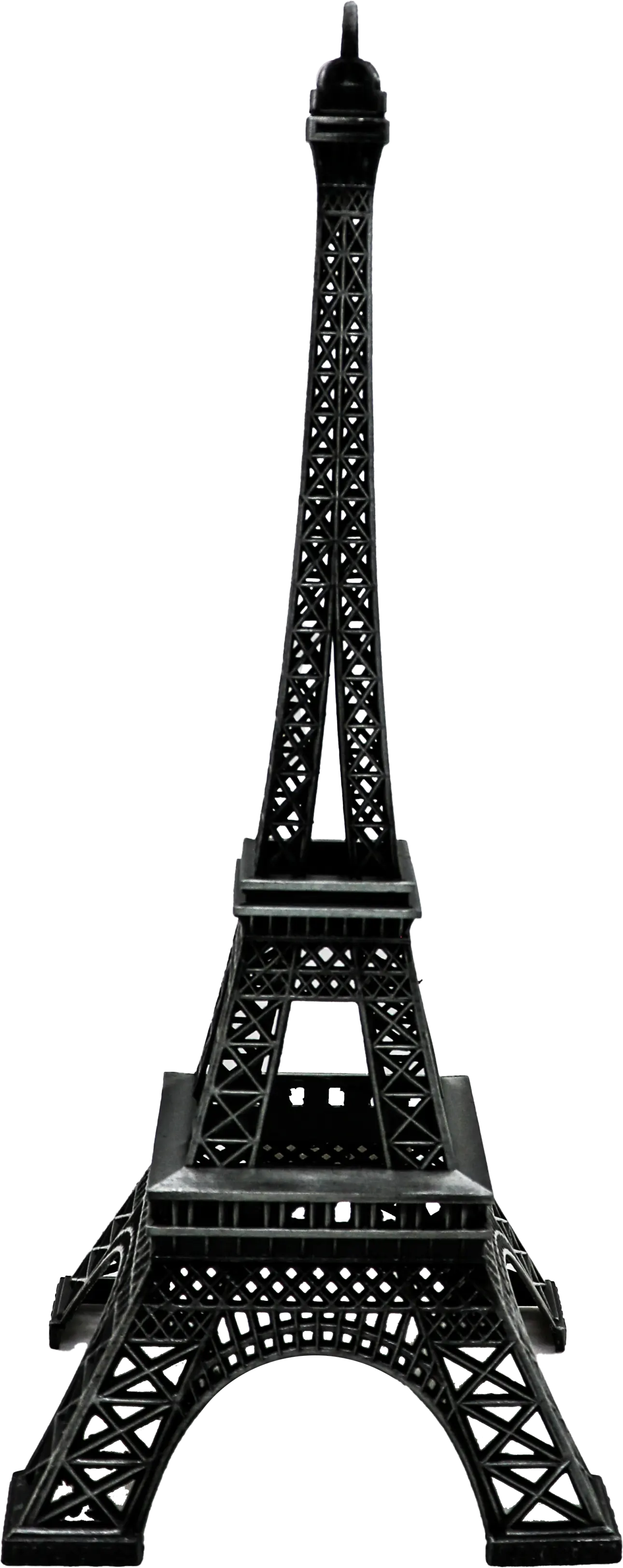 Large metal statue of the Eiffel Tower