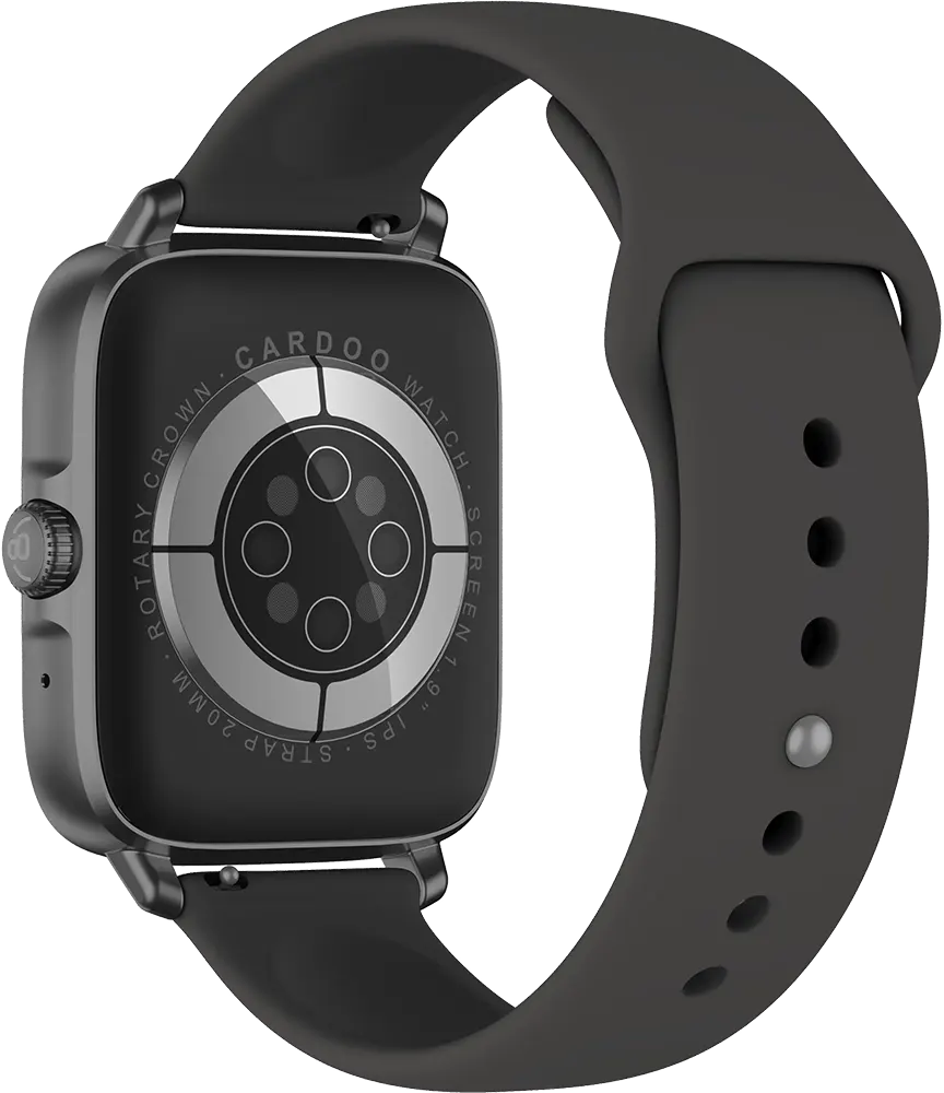 ساعة كاردو الذكية بلوتوث 5.0 ، شاشة 1.9 بوصة ، مقاومة للماء ، شحن لاسلكي ، أسود