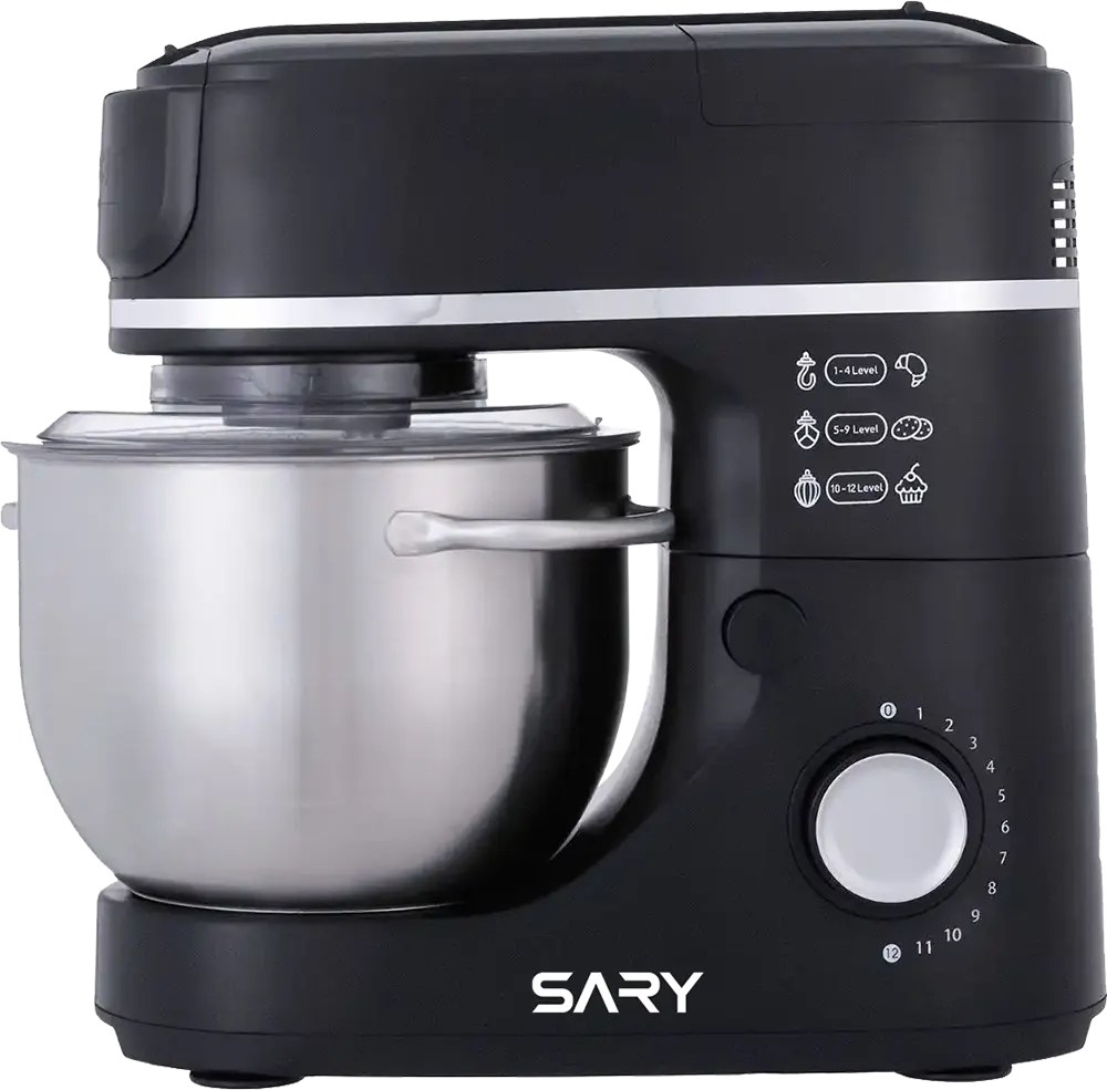 Sary Stand Mixer, 1200 Watt, 5 Liters, Black, SRT-KMBK-31009