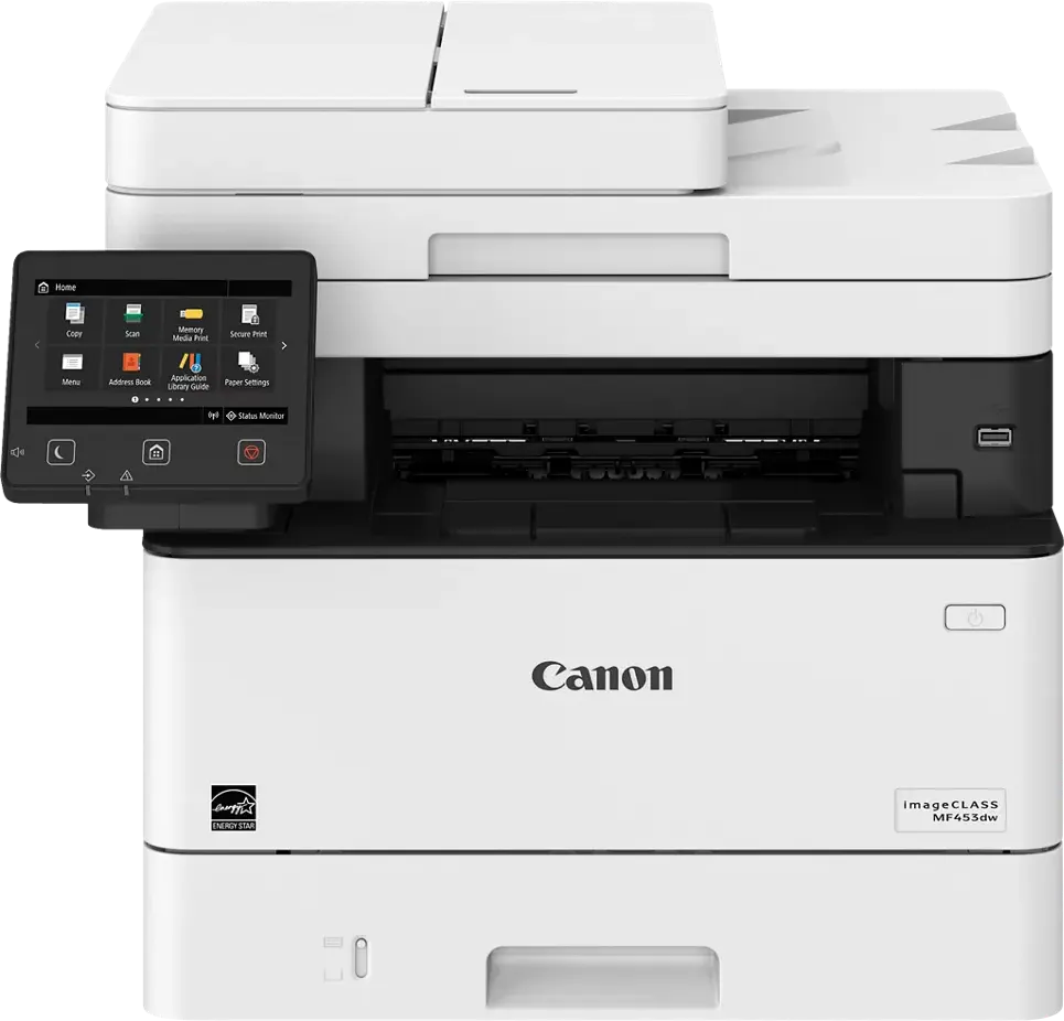 Canon all-in-one laser printer MF453DW, (print - copy - scan), duplex printing, Wi-Fi, LCD screen, white