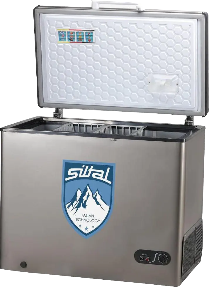 Siltal Defrost Chest Freezer, 350 Liters, Stainless, Silver