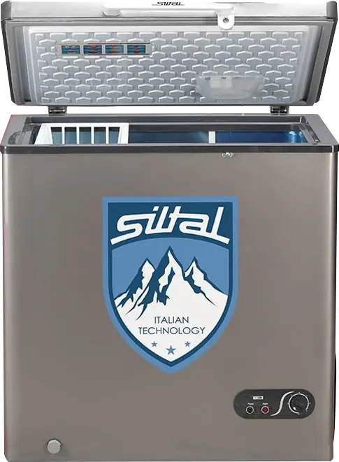 Siltal chest freezer, defrost, stainless, silver