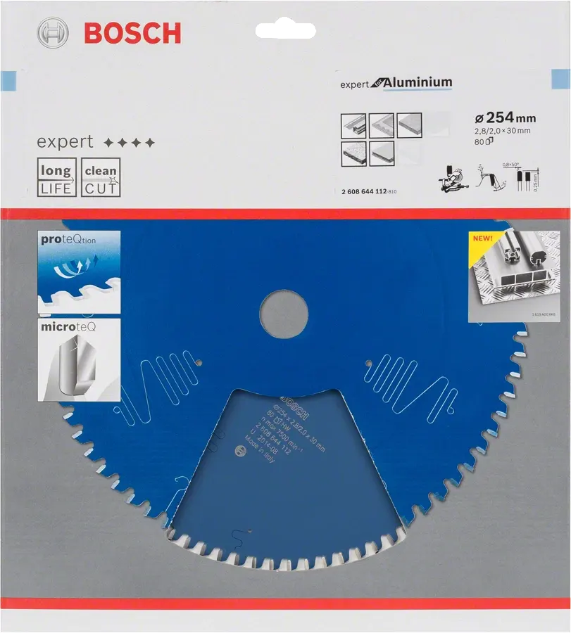 Saw tray Bosch , 80 aluminum cutting teeth, 10 inches, Italian, 2 608 644 112