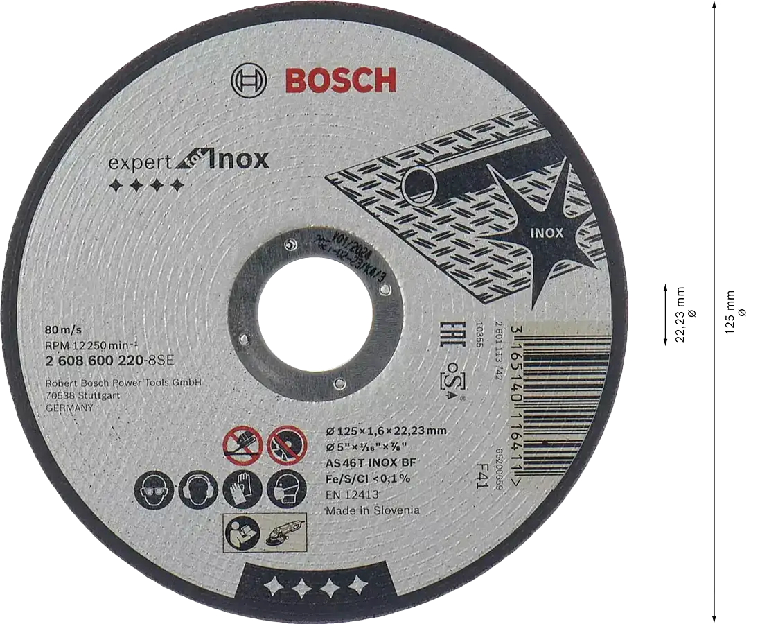 Bosch stainless steel cutter, 125 mm, 2 608 600 220