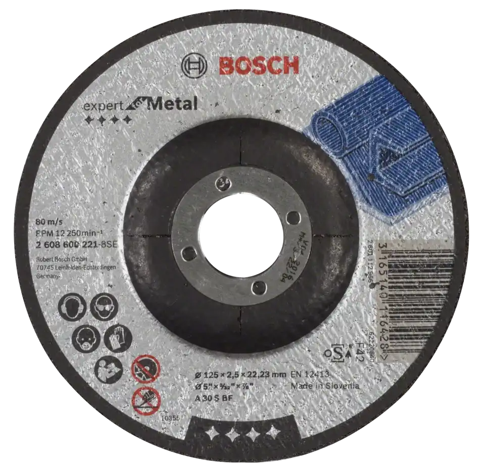 Bosch stainless steel cutting disc, 125 mm, 2 608 600 221