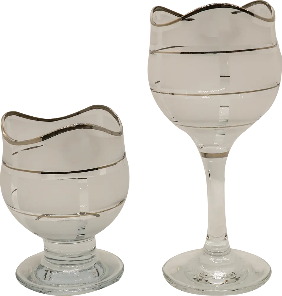 طقم كاسات 12 قطعة باليو من الإسراء كبير وصغير - شفاف