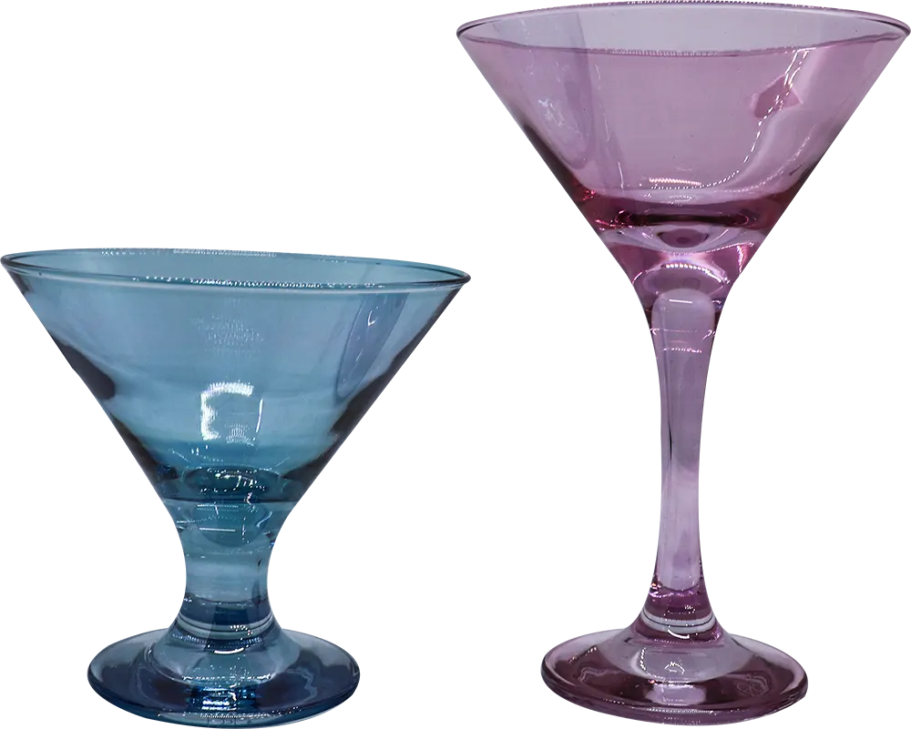 Al-Esraa set of 12 martini glasses, large and small - colors