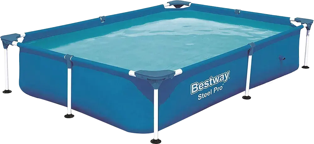 Bestway Steel Pro Rectangular Pool, Metal Stands , Blue, 56401
