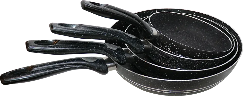 طقم مقلاية جرانيت جلوري ايكو 4 قطع -  أسود