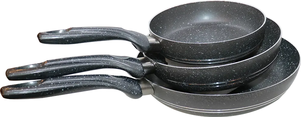 طقم مقلاة جرانيت ايكو من جلوري ، 3 قطع ، رصاصي