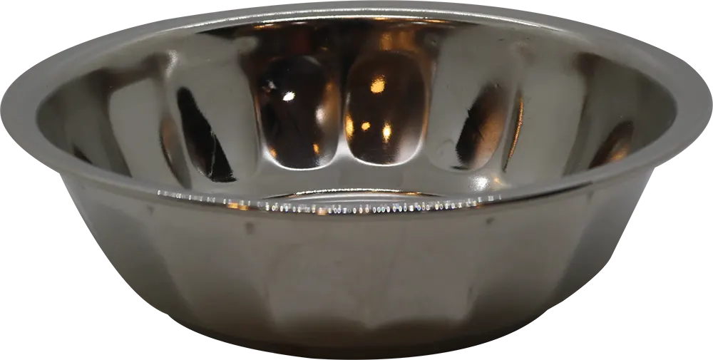 Stainless Round Ribbed Deep Dish, 13 CM, Size 2