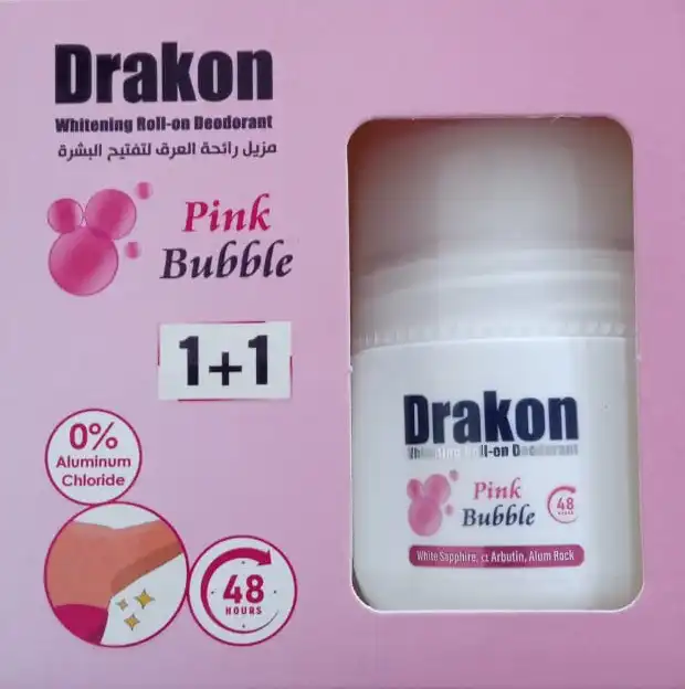Dragon Pink Bubble Deodorant for Women, Roll On, 50 ml, Offer (1+1)