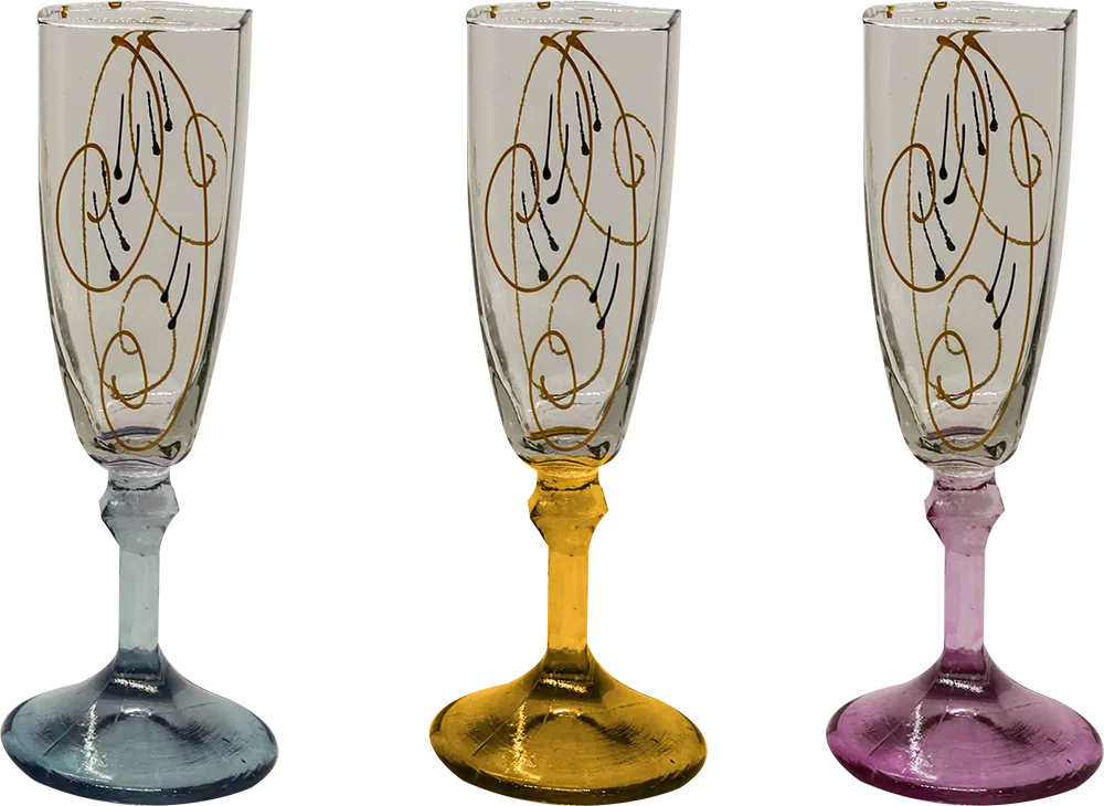 EL Khawaja decorative Glasses Set, 6 Long Pieces - Colors