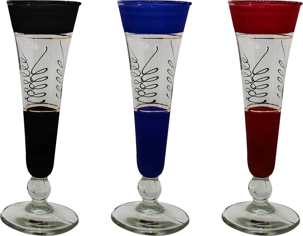 طقم كاسات فيونكة الخواجه 6 قطع - ألوان