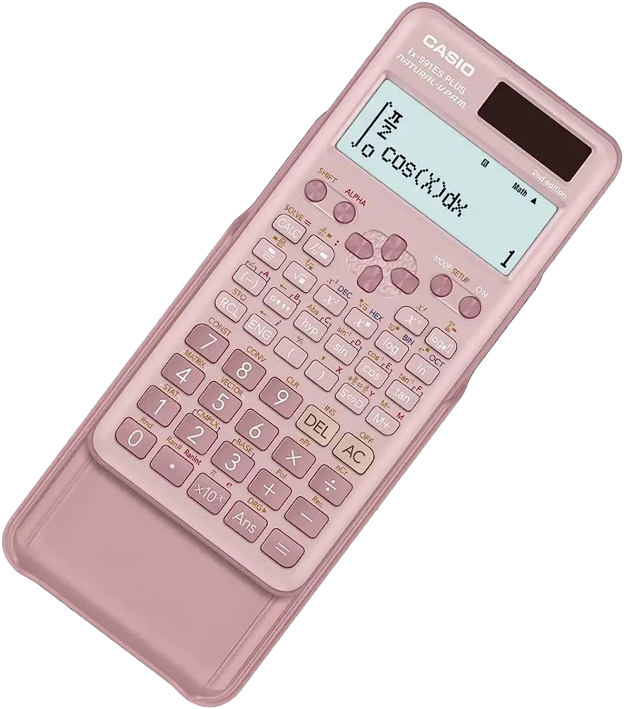 آلة حاسبة علمية كاسيو، 417 دالة، بينك، fx-991ES PLUS-2PK