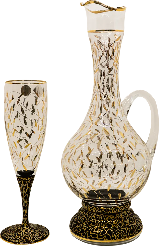 El Esraa Clara sherbet set  - clear and golden