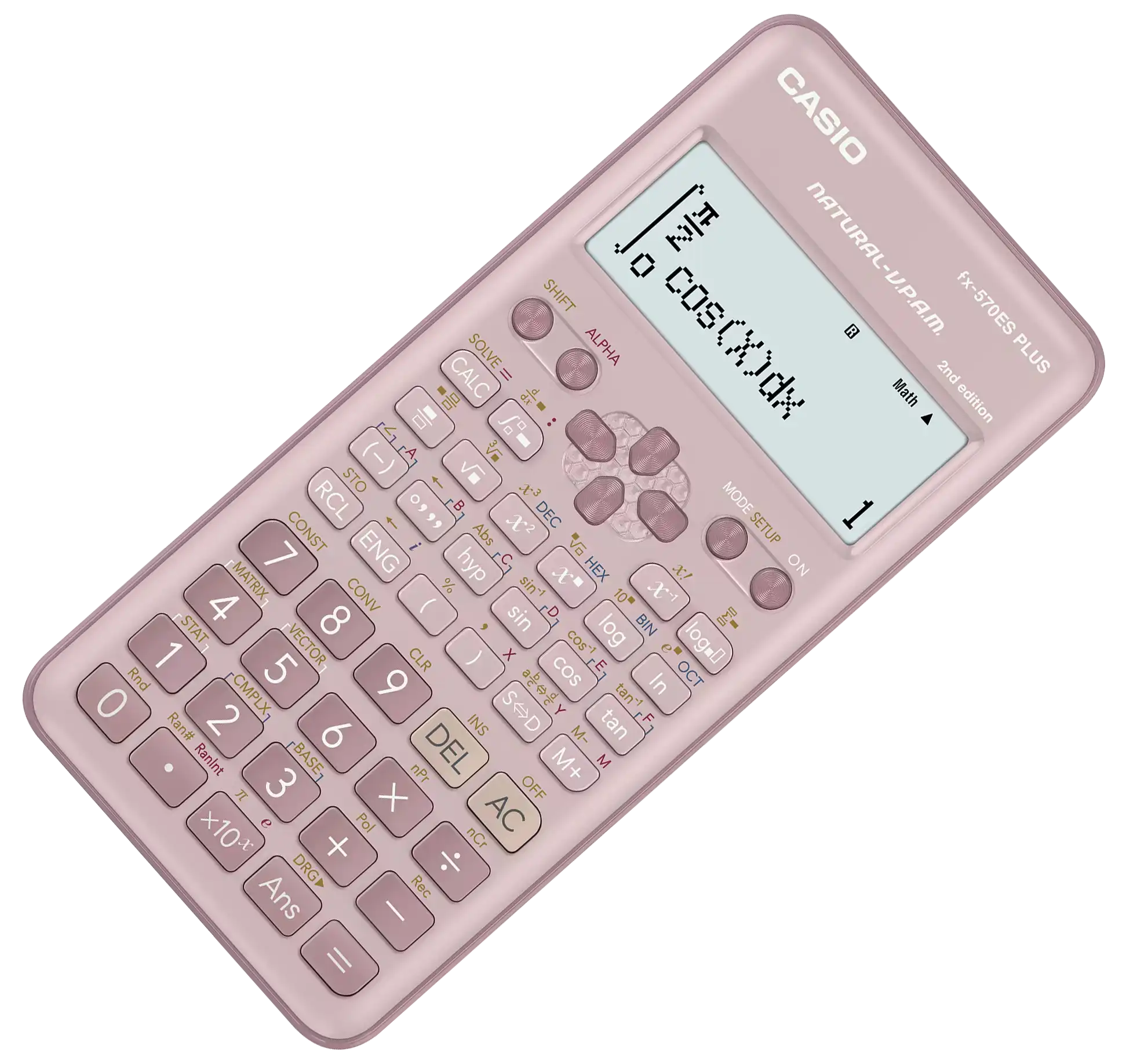 آلة حاسبة علمية كاسيو، 417 دالة، بينك، fx-570ES PLUS-2PK