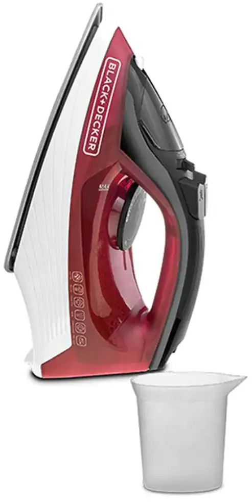 مكواة بخار بلاك اند ديكر، 1600 وات، قاعدة مضادة للالتصاق، أحمر، X1550