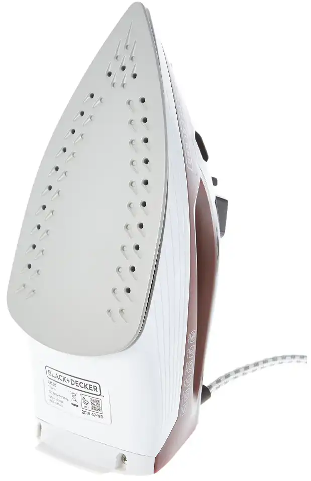 مكواة بخار بلاك اند ديكر، 1600 وات، قاعدة مضادة للالتصاق، أحمر، X1550