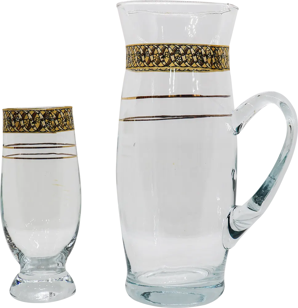 طقم شربات شوب الخواجه 7 - شفاف مدهب