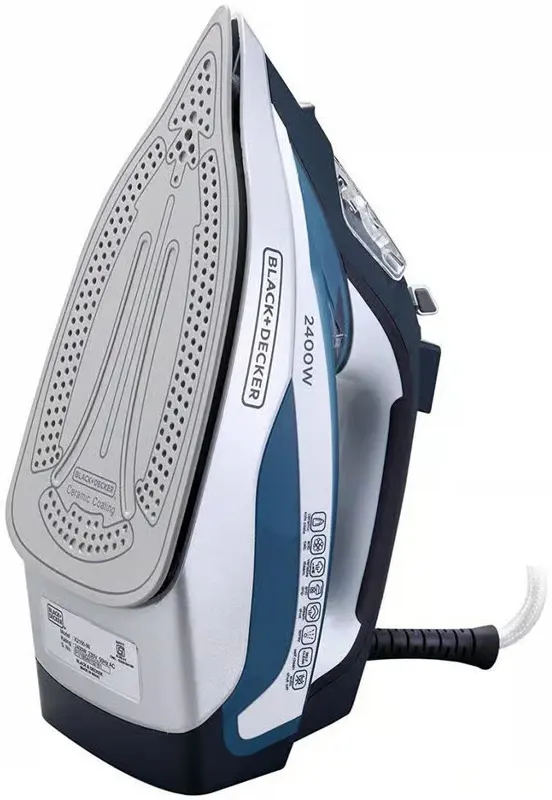 مكواة بخار بلاك اند ديكر، 2400 وات، قاعدة سيراميك، أزرق، X2150.01