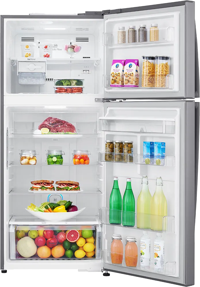LG Refrigerator, No Frost, 592 Liters, 2 Doors, Water Tap, LED Screen, Inverter, Silver, GR-F822HLHM