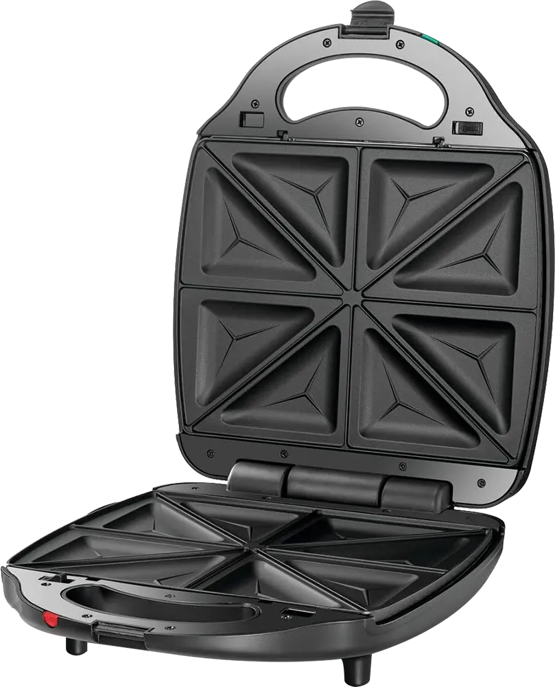 Black & Decker Sandwich and Waffle Maker, 6 Slices, 1400 Watt, Black, TS4130