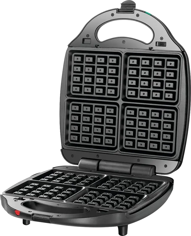 Black & Decker Sandwich and Waffle Maker, 6 Slices, 1400 Watt, Black, TS4130