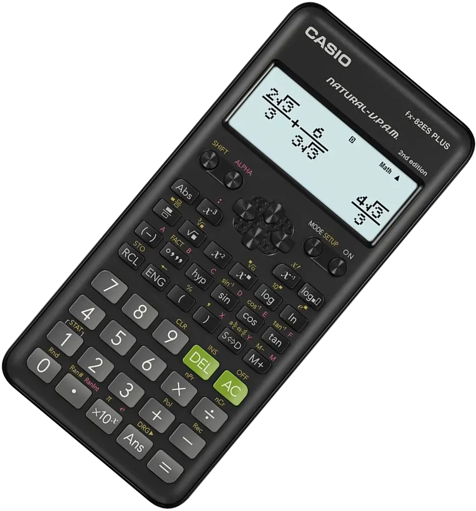 Casio Scientific Calculator, 252 Functions, Black, fx-82ES PLUS-2