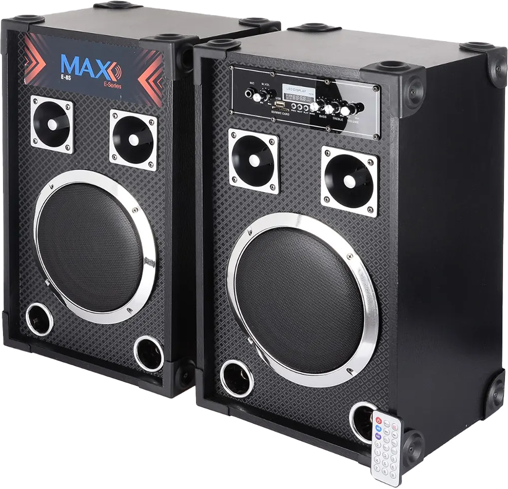 Max Subwoofer Speakers, USB input, Bluetooth, 8000 Watt, Black, E-8S
