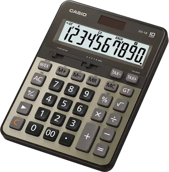 Casio Desktop Calculator, 10 Digits, Grey, DS-1B-GD