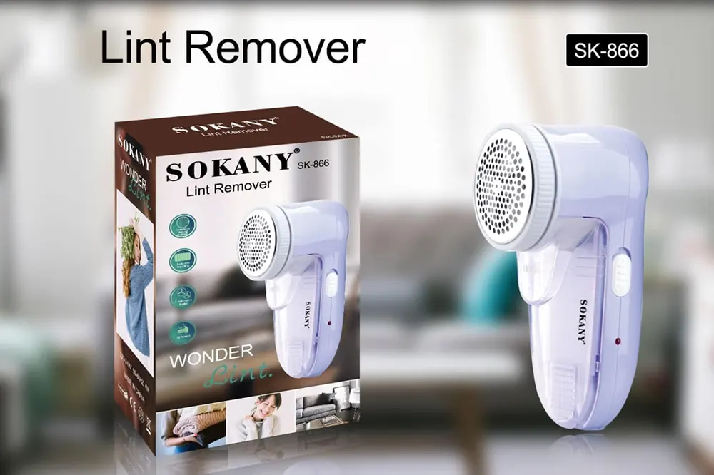 Sokany Lint Remover, Rechargeable, Blue, SK-866