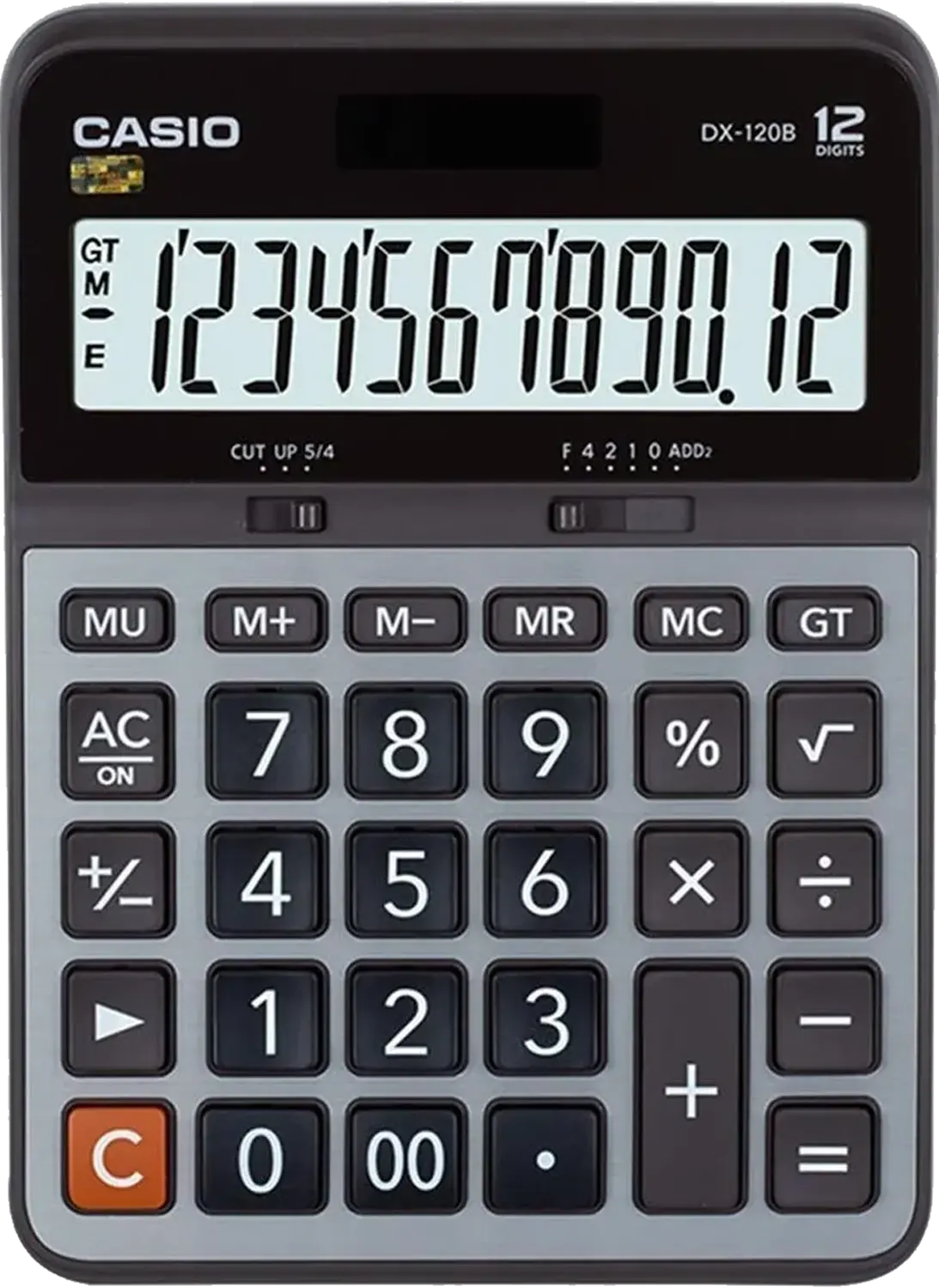 Casio Desktop Calculator, 12 Digits, Gray, DX-120B