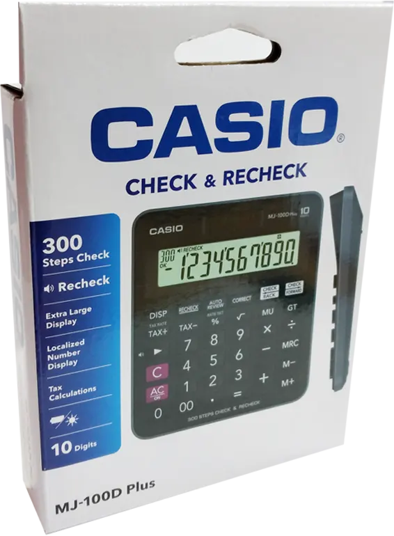 Casio Desktop Calculator, 10 Digits, Black, MJ-100D Plus