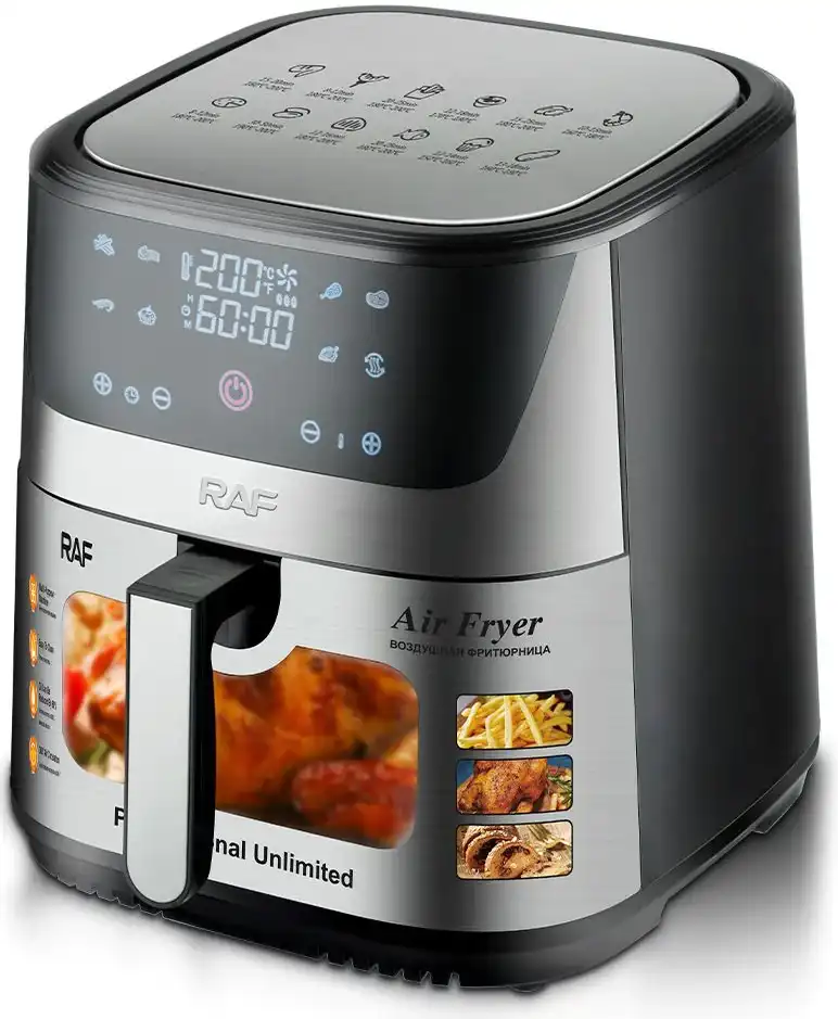 قلاية هوائية بدون زيت راف 1500 وات، 10 لتر، شاشة ديجيتال ،أسود،RAF 5351
