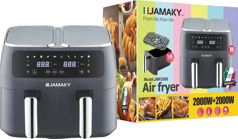 Jamaky Air Fryer Without Oil, 2000 Watt, 10 Liter Capacity, Digital, Black, JMK5008