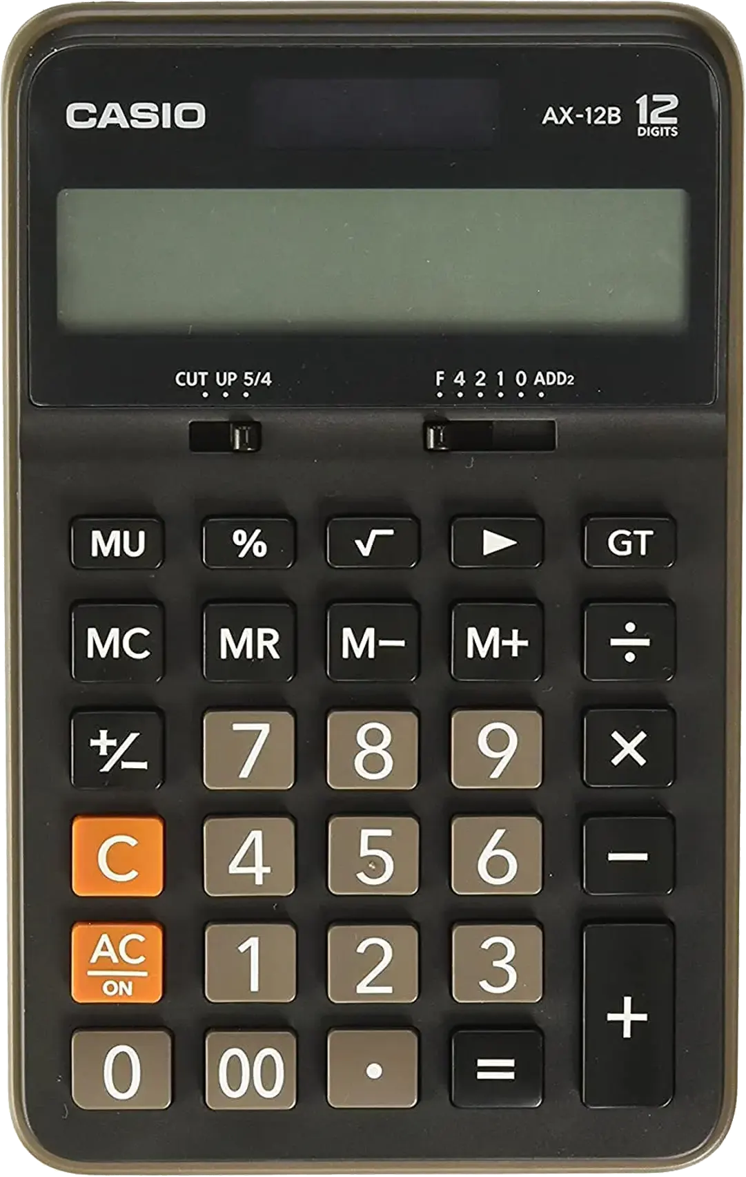 Casio Desktop Calculator, 12 Digits, Black, AX-12B