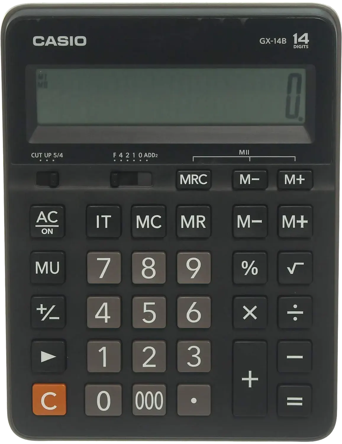 Casio Desktop Calculator, 14 Digits, Black, GX-14B