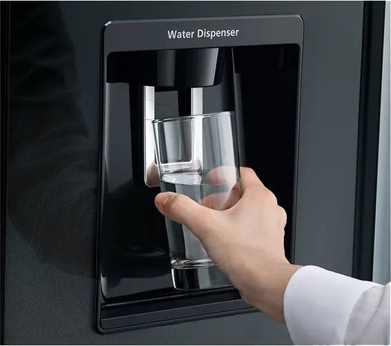 Hitachi Refrigerator, No Frost, 760 Liters, 4 Doors, Touch Digital Screen, Water Tap, Glass Black, RW760PUK7GBK