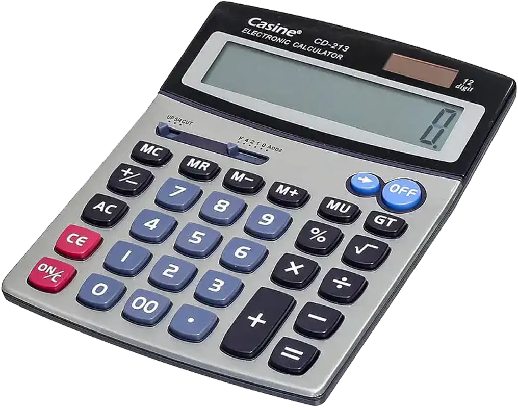 Casine Desktop Calculator, 12 Digits, Silver, CD-213
