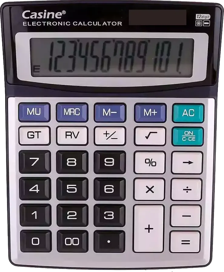 Casine Desktop Calculator, 12 Digits, Black, CD-435