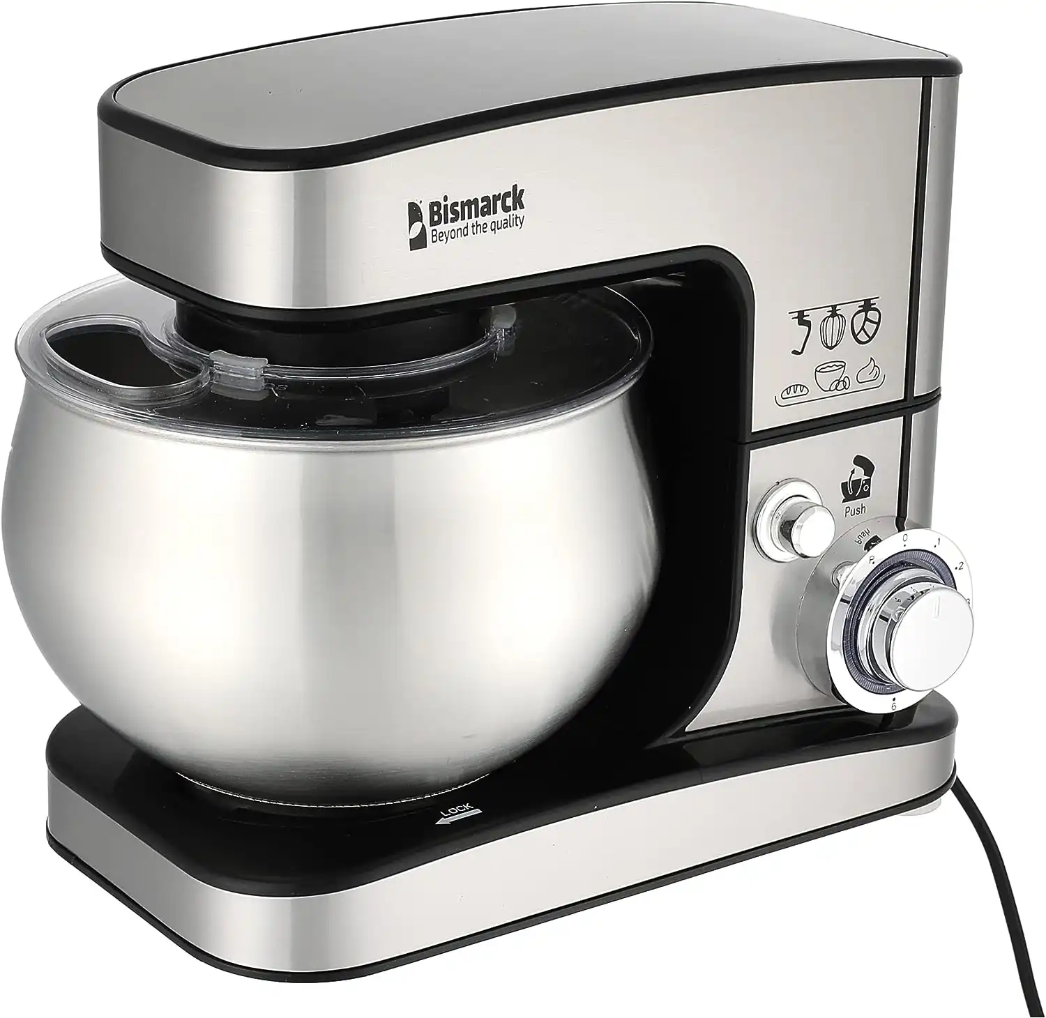 عجان بيسمارك جامبو 1300 وات، 5 لتر، سلفر، B-M8030