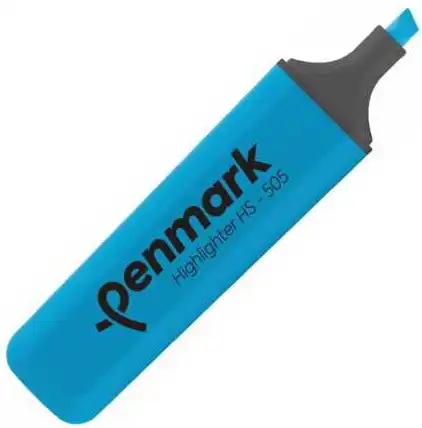 Penmark Turkish highlighter pen, neon blue, cut tip