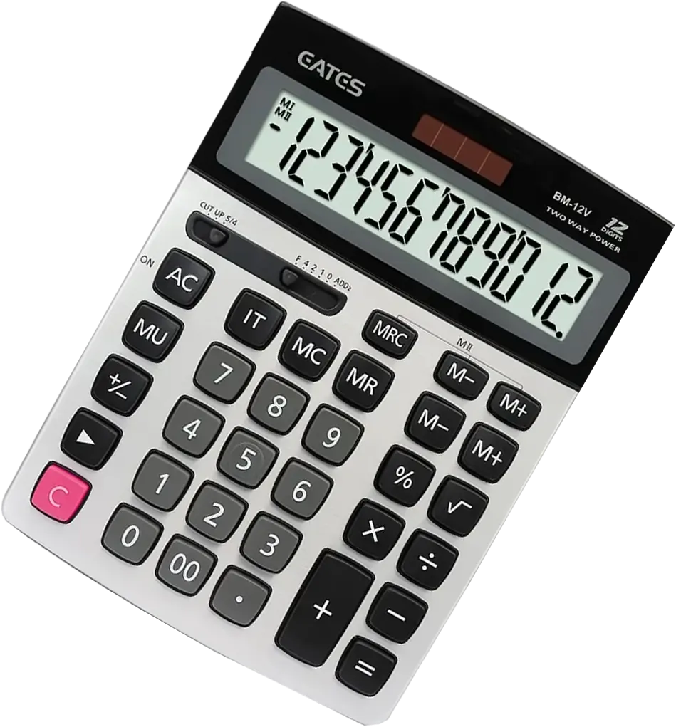Eates Desktop Calculator, 12 Digits, Grey, BM-12V