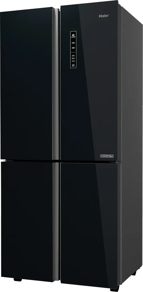 Haier Refrigerator, No Frost, 565 Liters, 4 Doors, Side by Side, Touch Digital Screen, Inverter, Glass Black, HRF-565-TDBG