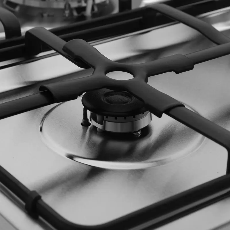 Fresh Rock gas stove, 60 x 90 cm, 5 burners, full safety, digital screen, silver, stainless steel
