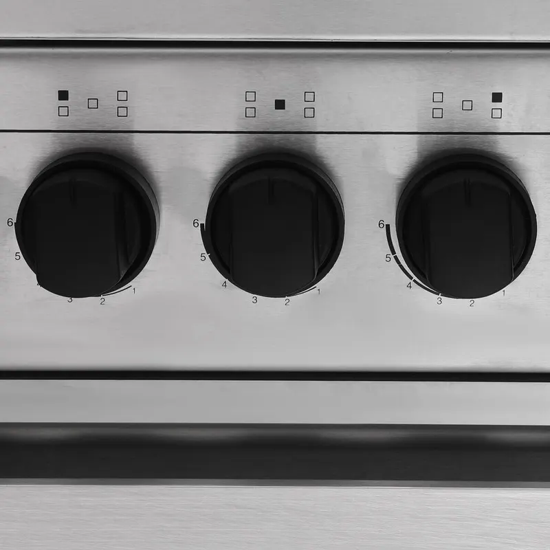 Fresh Rock gas stove, 60 x 90 cm, 5 burners, full safety, digital screen, silver, stainless steel
