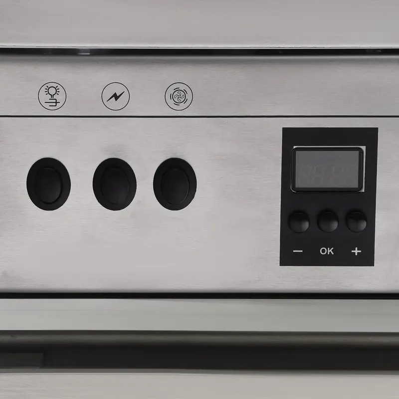 Fresh Rock gas stove, 60 x 90 cm, 5 burners, full safety, digital screen, silver, stainless steel