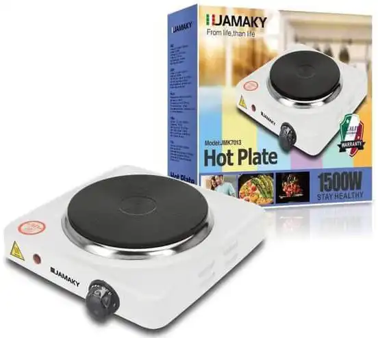 بوتجاز مسطح كهربائي جماكى 1 عين ، 1500 وات، أبيض ،JMK7013