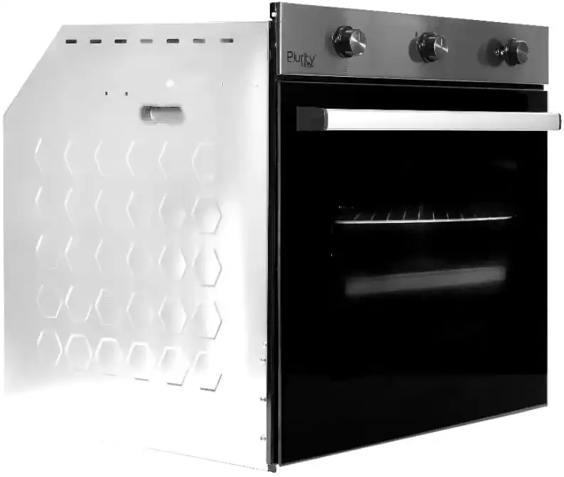 Purity Turkish built-in oven, 60 cm, gas, 76 liters, grill, black x silver, PT60GG